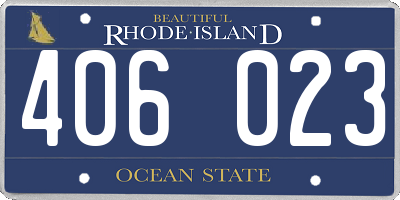 RI license plate 406023