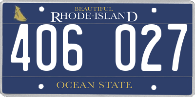 RI license plate 406027
