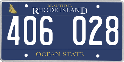 RI license plate 406028