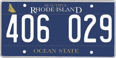 RI license plate 406029