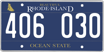 RI license plate 406030