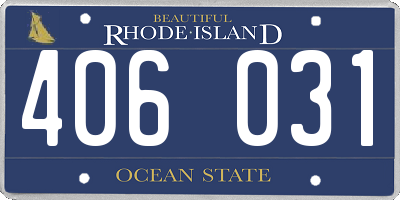 RI license plate 406031