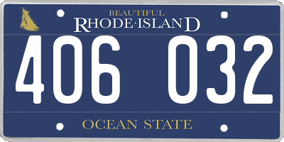 RI license plate 406032