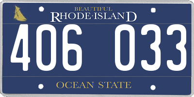 RI license plate 406033