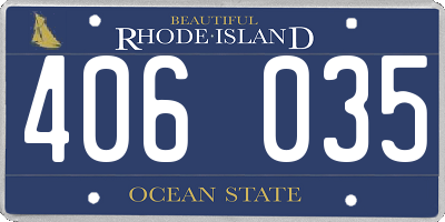 RI license plate 406035