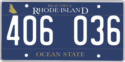 RI license plate 406036