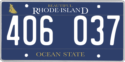 RI license plate 406037