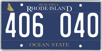 RI license plate 406040