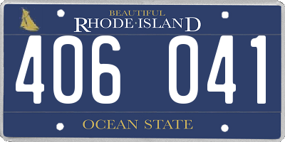 RI license plate 406041