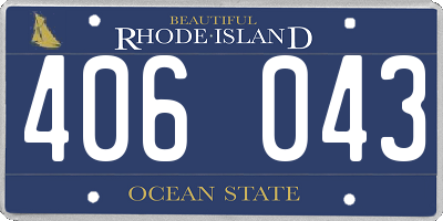 RI license plate 406043
