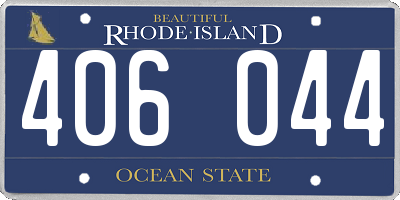 RI license plate 406044