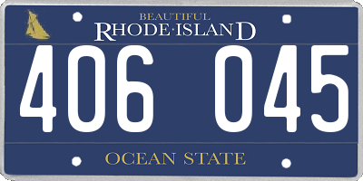 RI license plate 406045