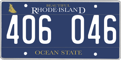RI license plate 406046
