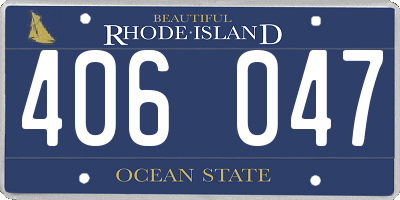 RI license plate 406047