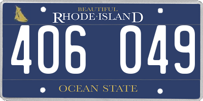 RI license plate 406049