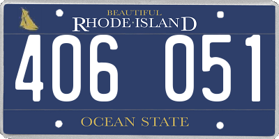 RI license plate 406051