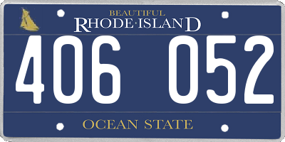 RI license plate 406052