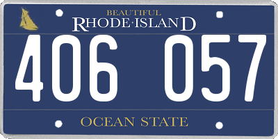 RI license plate 406057