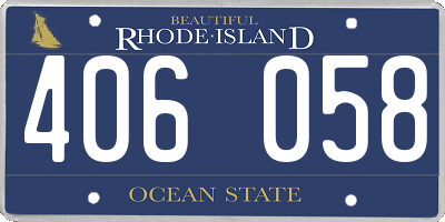 RI license plate 406058