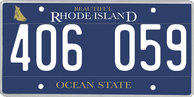 RI license plate 406059