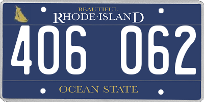 RI license plate 406062