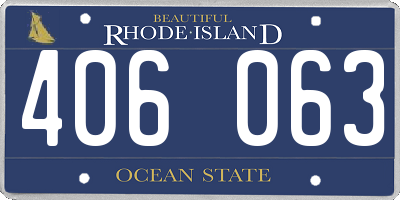 RI license plate 406063