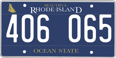 RI license plate 406065