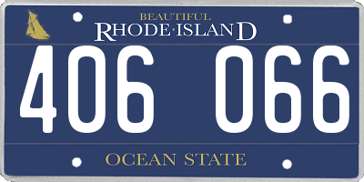 RI license plate 406066
