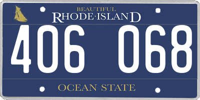 RI license plate 406068