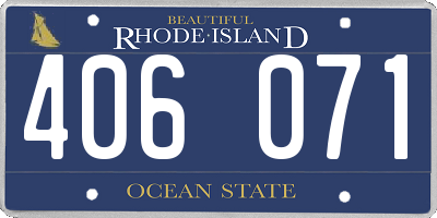RI license plate 406071