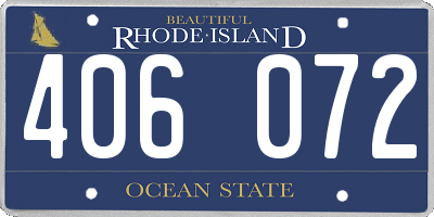 RI license plate 406072