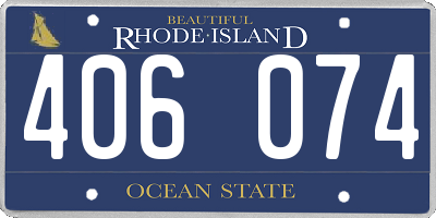 RI license plate 406074