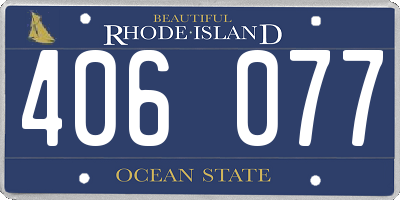 RI license plate 406077