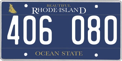 RI license plate 406080