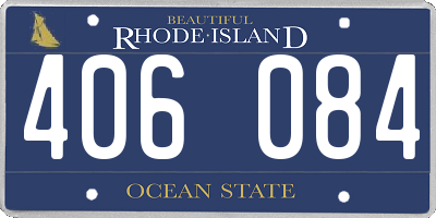 RI license plate 406084