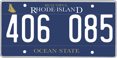 RI license plate 406085