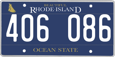 RI license plate 406086