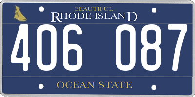 RI license plate 406087