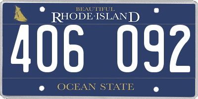 RI license plate 406092