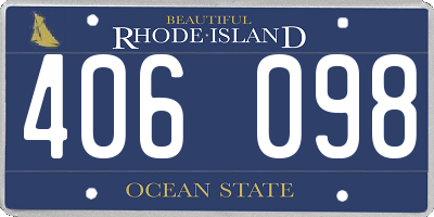 RI license plate 406098