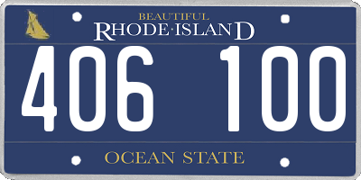 RI license plate 406100