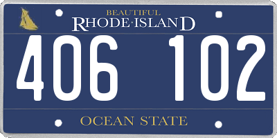 RI license plate 406102