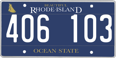 RI license plate 406103