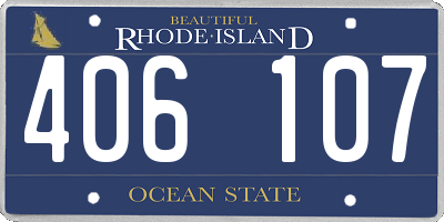 RI license plate 406107