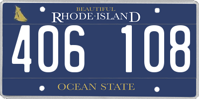 RI license plate 406108