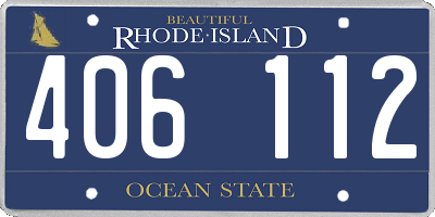 RI license plate 406112