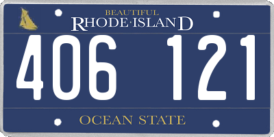 RI license plate 406121