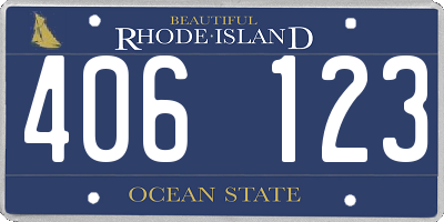RI license plate 406123