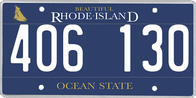 RI license plate 406130