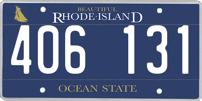RI license plate 406131